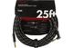 Кабель инструментальный Fender CABLE DELUXE SERIES 25' ANGLED BLACK TWEED - изображение 1