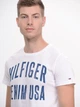 Футболка хлопковая длинная мужская Tommy Hilfiger 9156.2 S Белая - изображение 4
