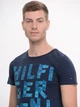 Футболка хлопковая длинная мужская Tommy Hilfiger 9175.1 S Синяя - изображение 4