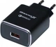 Зарядное устройство Grand-X Quick Charge QС3.0 3.6V-6.5V 3A, 6.5V-9V 2A, 9V-12V 1.5A USB Black (CH-750B) - изображение 1