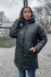 Женская куртка зимняя удлиненная c капюшоном из эко кожи KML 008 S (42-44) Черный (K 008 A) - изображение 5