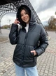 Женская куртка зимняя c капюшоном из эко кожи KML 007 L (46-48) Черный (K 007 B) - изображение 5