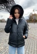 Женская куртка зимняя c капюшоном из эко кожи KML 007 L (46-48) Черный (K 007 B) - изображение 7