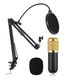 Студийный микрофон Music D.J. M800U со стойкой и поп-фильтром Black/Gold - изображение 1