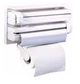 Кухонный держатель диспенсер Triple Paper Dispenser для бумажных полотенец, пищевой пленки и фольги (56643) - изображение 1