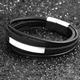 Мужской кожаный браслет Primo Jewelry Punk с магнитной застежкой Primo BJCS645 черный - изображение 2