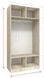 Шкаф купе Luxe Studio Стандарт-3 ДСП/Зеркало-3 1100x2100x450 двухдверный (94966) - изображение 2