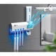 Держатель-диспенсер для зубной пасты и щеток "Toothbrush sterilizer" 3 в 1 - держатель+дезинфектор+дозатор - зображення 4