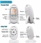 Відеоняня Baby Monitor на акумуляторах з двостороннім зв'язком, мелодіями і термометром VB - 601 - зображення 5