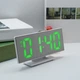 Электронные настольные зеркальные LED часы UKC DS-3618L зеленая подсветка белый корпус - изображение 1