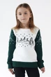 Різдвяний світшот для дівчинки Олені Green 122 UKRS-6614D UkrGlamour - изображение 1
