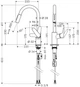 Смеситель-кран кухонный HANSGROHE Focus матовый черный 31815670 с выдвижным изливом 2 режима - изображение 2