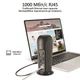 Док-станция 13-в-1 Promate AlphaHub USB-C PD/HDMI/VGA/3xUSB 3.0/USB-C 3.1/RJ45/SD/MicroSD/AUX 3.5 мм/5W динамик Black (alphahub.black) - изображение 6