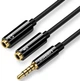 Rozdzielacz Ugreen AV141 3.5 mm Male to 2 x 3.5 mm Female Black (6957303836208) - obraz 2