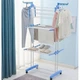 Сушилка Garment rack with wheels для белья, напольная складная из нержавеющей стали и ABS пластика светло/синяя (Ave-Garment) - изображение 2