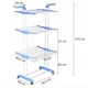 Сушилка Garment rack with wheels для белья, напольная складная из нержавеющей стали и ABS пластика светло/синяя (Ave-Garment) - изображение 8