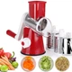 Овощерезка ручная мультислайсер Tabletop Drum Grater Kitchen Master Терка для овощей и фруктов 3 насадки красная - изображение 1