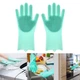 Силиконовая перчатка для мытья посуды Magic Silicone Gloves Многофункциональная щетка Бирюзовый - изображение 2