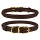 Ошейник для Собак Круглый Кожаный BronzeDog Premium Crazy Темно-Коричневый 9 мм 30-40 см (00236) - изображение 1
