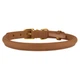 Ошейник для Собак Круглый Кожаный BronzeDog Premium Crazy Светло-Коричневый 9 мм 30-40 см (002318) - изображение 3