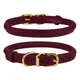Ошейник для Собак Круглый Кожаный BronzeDog Premium Crazy Бордовый 9 мм 30-40 см (002317) - изображение 1