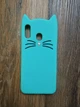 Объемный 3d силиконовый чехол Candy для Samsung A20 2019 Galaxy A205f Усатый кот зеленый - изображение 1