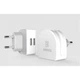 ЗУ мережеве евровілка Moon RMT-7188 3.1 A 2*USB 220V White Remax 341301 - зображення 1