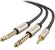 Инсертный кабель Ugreen AV126 3.5 мм TRS to 2 x 6.3 мм TS 2 м Gray (90401964) - изображение 2