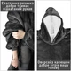 Толстовка плед с рукавами и капюшоном Huggle Hoodie оверсайз, теплый худи с большим карманом для рук Серый One size - изображение 7
