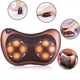Массажная подушка массажер для шеи и спины MASSAGE PILLOW QY-8028 Plus с подогревом Коричневая (D-2019090502) - изображение 3