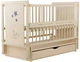 Кровать Babyroom Медвежонок M-03 маятник, ящик, откидной бок бук слоновая кость - изображение 1