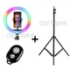 Селфи-лампа Разноцветная Led кольцо MJ33 RGB D=33 см + штатив-трипод 2м + bluetooth пульт - изображение 1