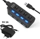USB-хаб Lapara USB 3.0 4 порти з 4-ма вимикачами та БП (LA-USB305) - зображення 3