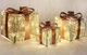 Декоративна композиція - 3 коробки 15х20см, 20х25см, 25х30см з LED-підсвічуванням, шампань із рожевим BonaDi DP69601 - зображення 2