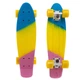 Скейт пенни борд Penny Fish Skateboards RUBBER SOFT 412-8 22" Blue-Yellow-Pink, желтые колеса - изображение 1