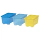 Набір коробок із кришкою IKEA (ІКЕА) GLIS 3 шт 17х10 см Жовто-синя 904.661.55 - зображення 1