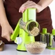 Овощерезка мультислайсер Kitchen Master Зеленая терка измельчитель с 3 насадками для овощей и фруктов - изображение 3