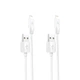 Кабель Hoco X1 2 кабеля USB to Lightning 1m белый - изображение 1