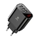 Сетевое зарядное устройство блок питания Baseus Mirror Lake Intelligent 3 USB порта дисплей Черный - изображение 1