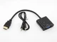 HDMI - VGA Перехідник HDMI на VGA конвертер адаптер ХДМІ у ВГА перетворювач з аудіо кабелем для T2 приставки XBOX PS3 монітора HDMI to VGA audio ( AY20-1 ) - зображення 1