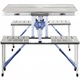 Алюминиевый стол для пикника раскладной со 4 стульями Folding Table 85х67х67 см (Серебристый) (IM 46620) - изображение 3
