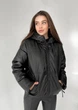 Женская демисезонная куртка c капюшоном из эко кожи KML 003 S (42-44) Черный (K 003/3 A) - изображение 4
