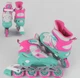 Роликовые коньки Best Rollers 60407-L раздвижные Размер 38-42 Колеса ПВХ с подсветкой Сумка Бирюзовый - изображение 2