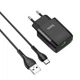 СЗУ Hoco C72Q Glorious QC3.0 18W (1USB-A) + кабель USB to Type-C Черный - изображение 1