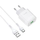 СЗУ Hoco C72Q Glorious QC3.0 18W (1USB-A) + кабель USB to Type-C Белый - изображение 1