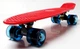 Пенни борд (Penny Board) 22" со светящимися колесами черно-синего цвета, Красный - изображение 2