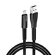 Дата кабель USB 2.0 AM to USB-C 1.0m zinc alloy + led black ColorWay (CW-CBUC035-BK) - изображение 1