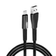 Дата кабель USB 2.0 AM to USB-C 1.0m zinc alloy + led black ColorWay (CW-CBUC035-BK) - изображение 2