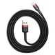 Кабель Baseus Cafule Cable USB For Lightning 2.4A 1m Red+Black (CALKLF-B19) - изображение 5