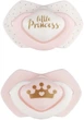 Пустышка силиконовая симметричная Canpol babies Royal baby 0-6 месяцев 2 шт Розовая (22/650_pin) - изображение 1